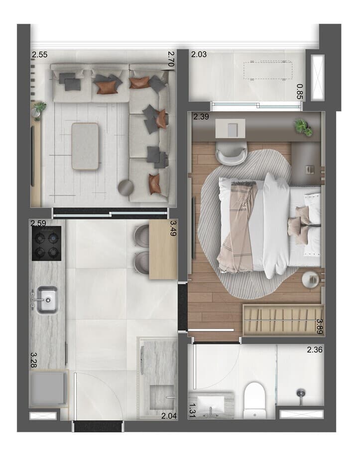 Planta 1 — Hi Vila Clementino - Residencial