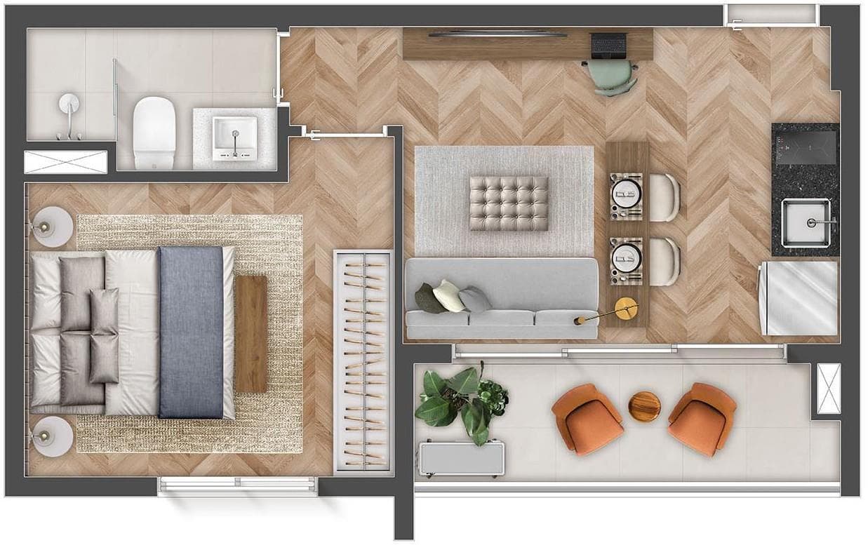 Planta 1 — Urbanpark Aclimação - Residencial