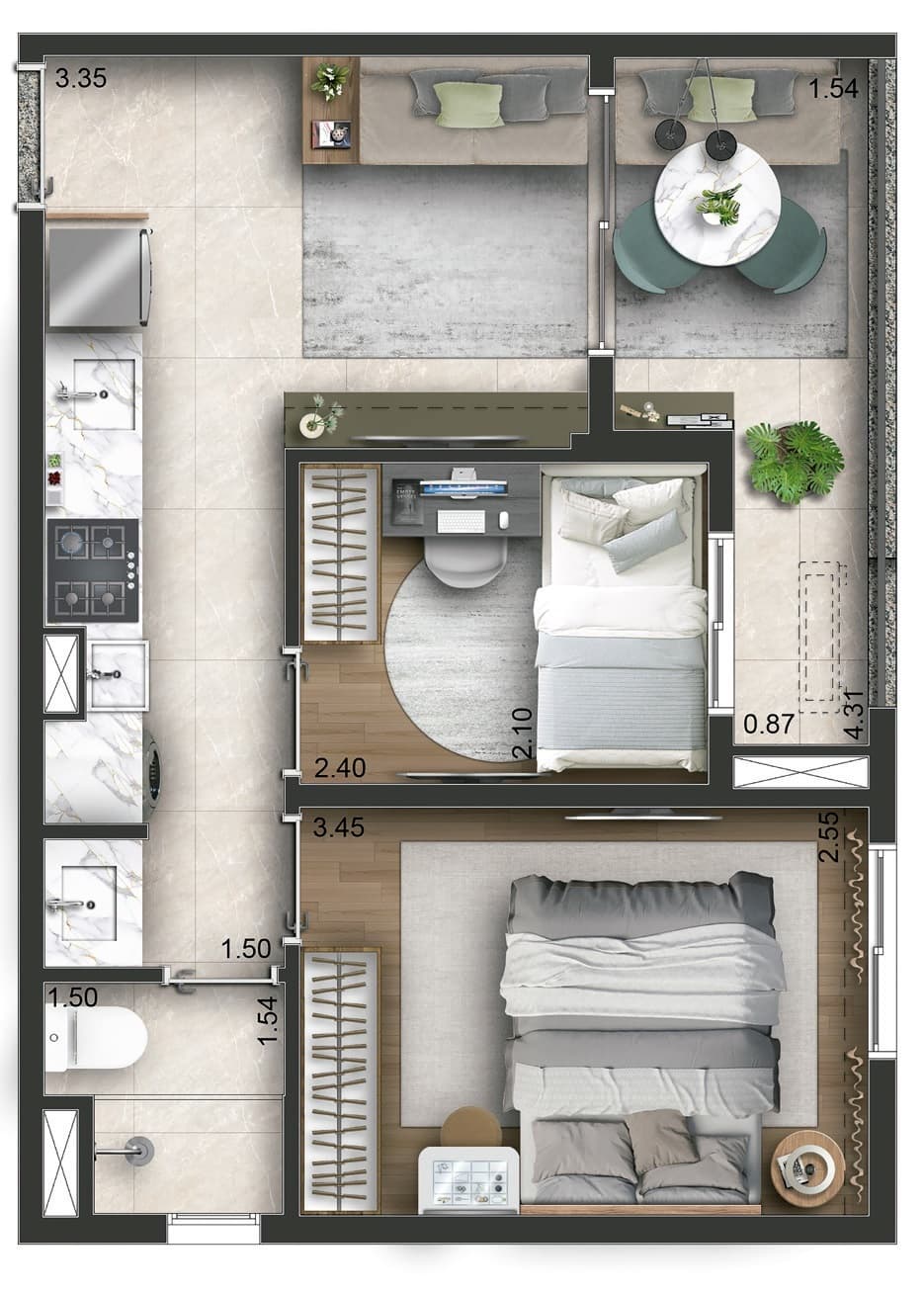 Planta 3 — Today Campo Belo - Residencial