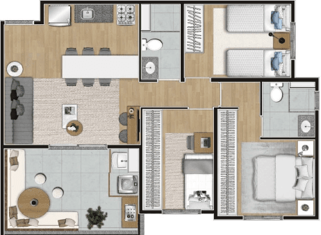 Planta 4 — Constantino Campo Belo - Residencial