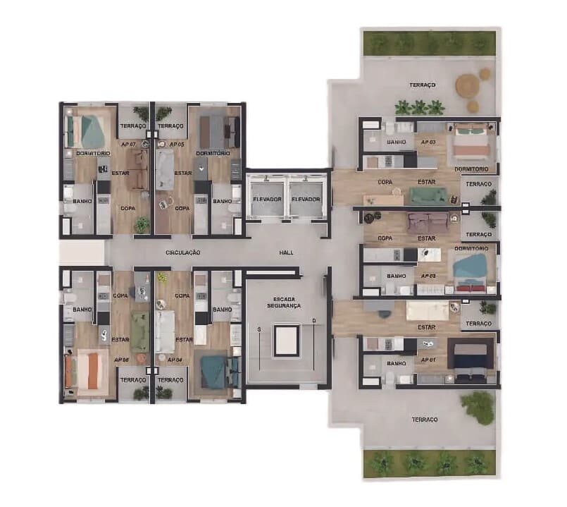 Planta 1 — Enjoy Residence - Residencial