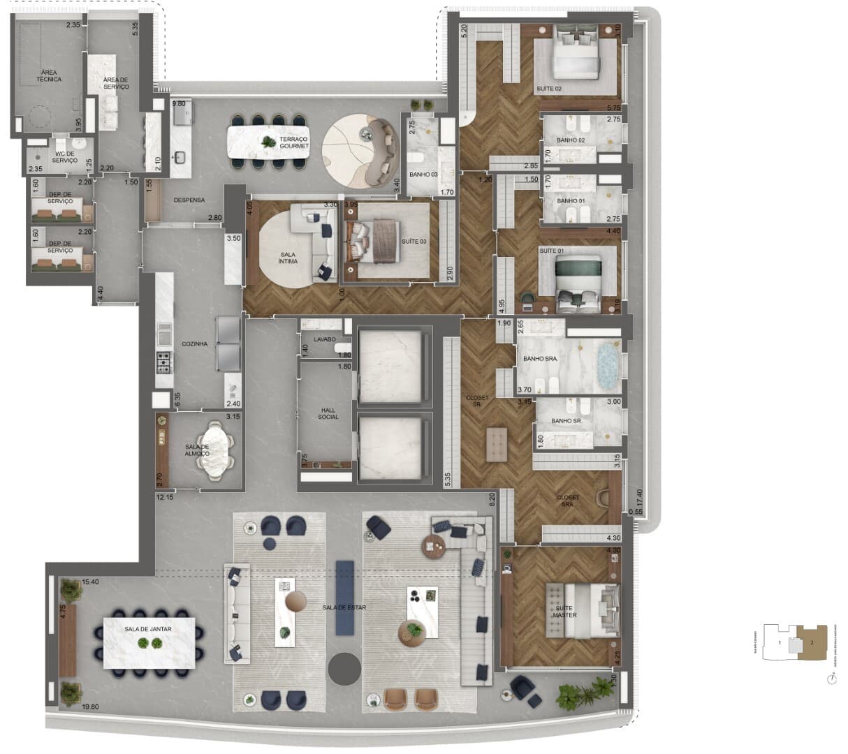 Planta 3 — Vista Cyrela Venezia