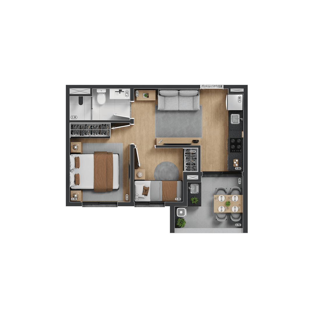 Planta 1 — myID Adolfo Pinheiro - Residencial