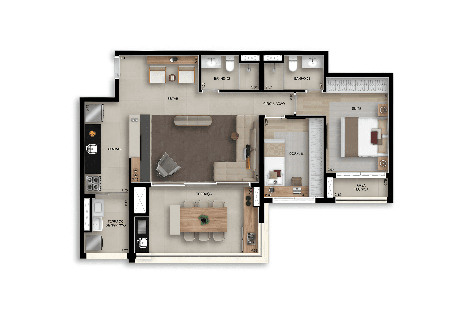 Planta 3 — Bosque Santa Cruz by Diálogo Residences