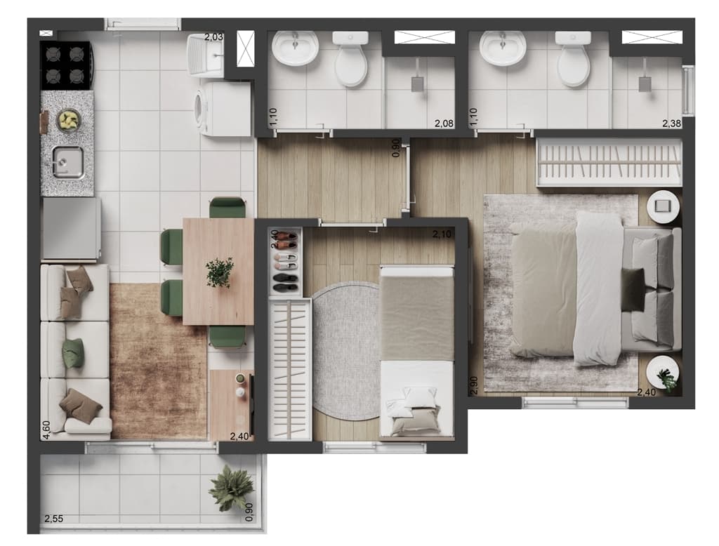 Planta 4 — Elev Park Sacomã II