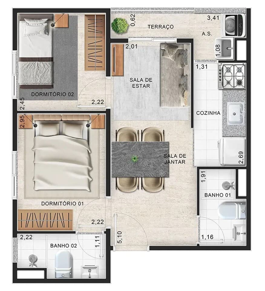 Planta 3 — Vista Parque Chácara Joquey