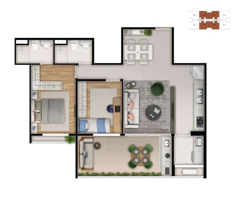 Planta 2 — View JT - Residencial