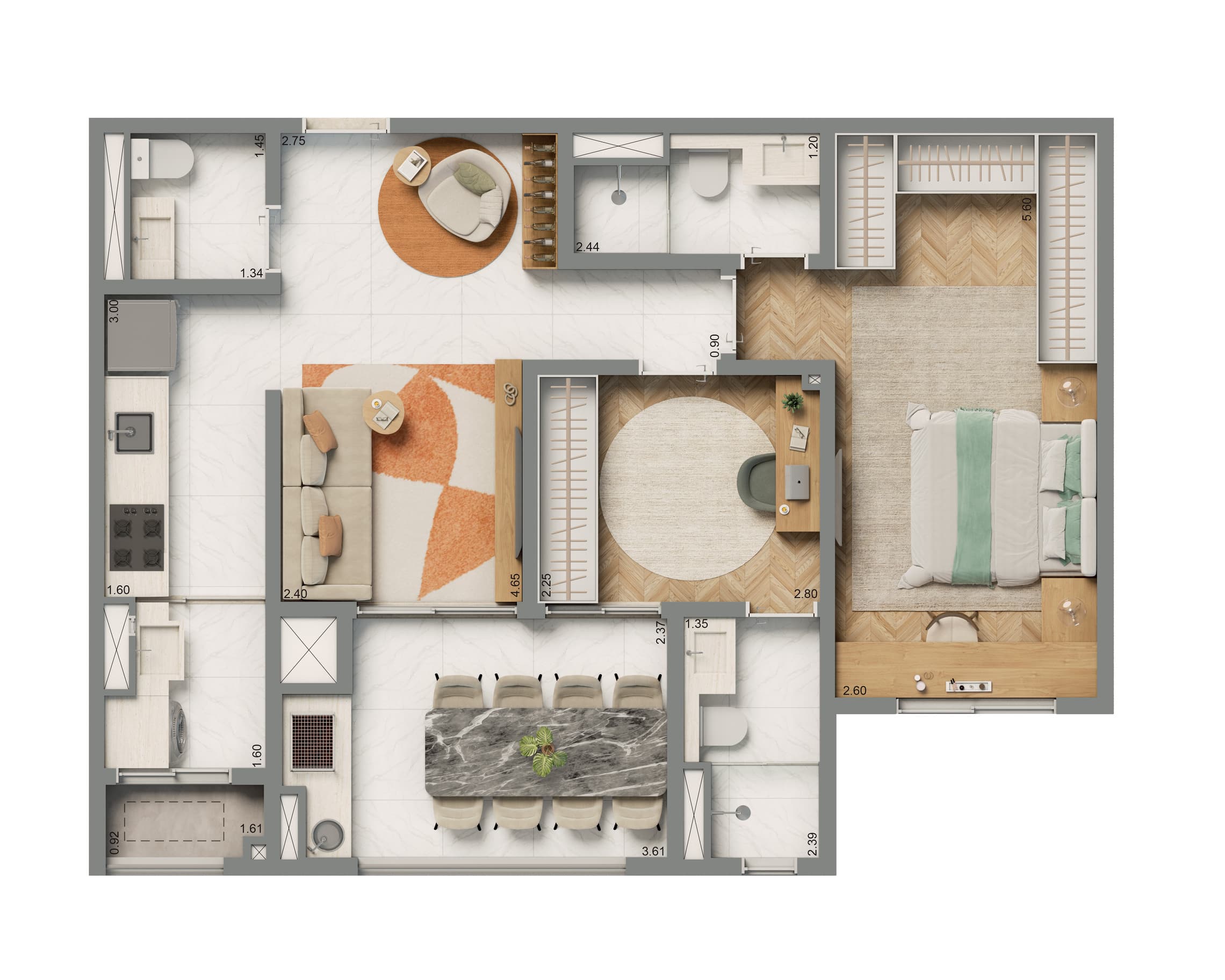 Planta 4 — Living Grand Exclusive Tucuruvi