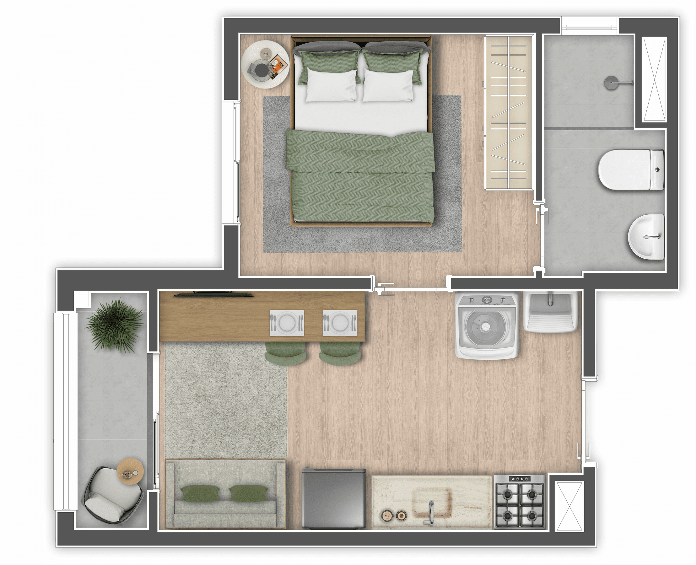 Planta 3 — Mundo Apto Elevato Brooklin