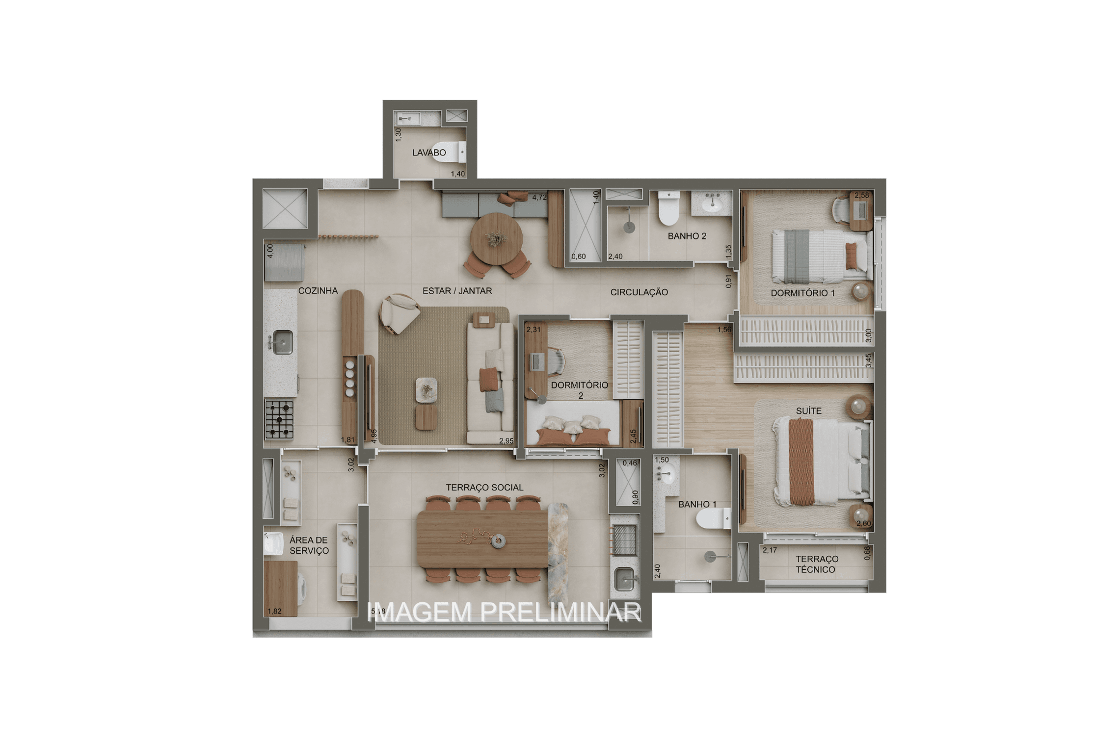 Planta 3 — Alameda Tatuapé Condomínio Clube Residences