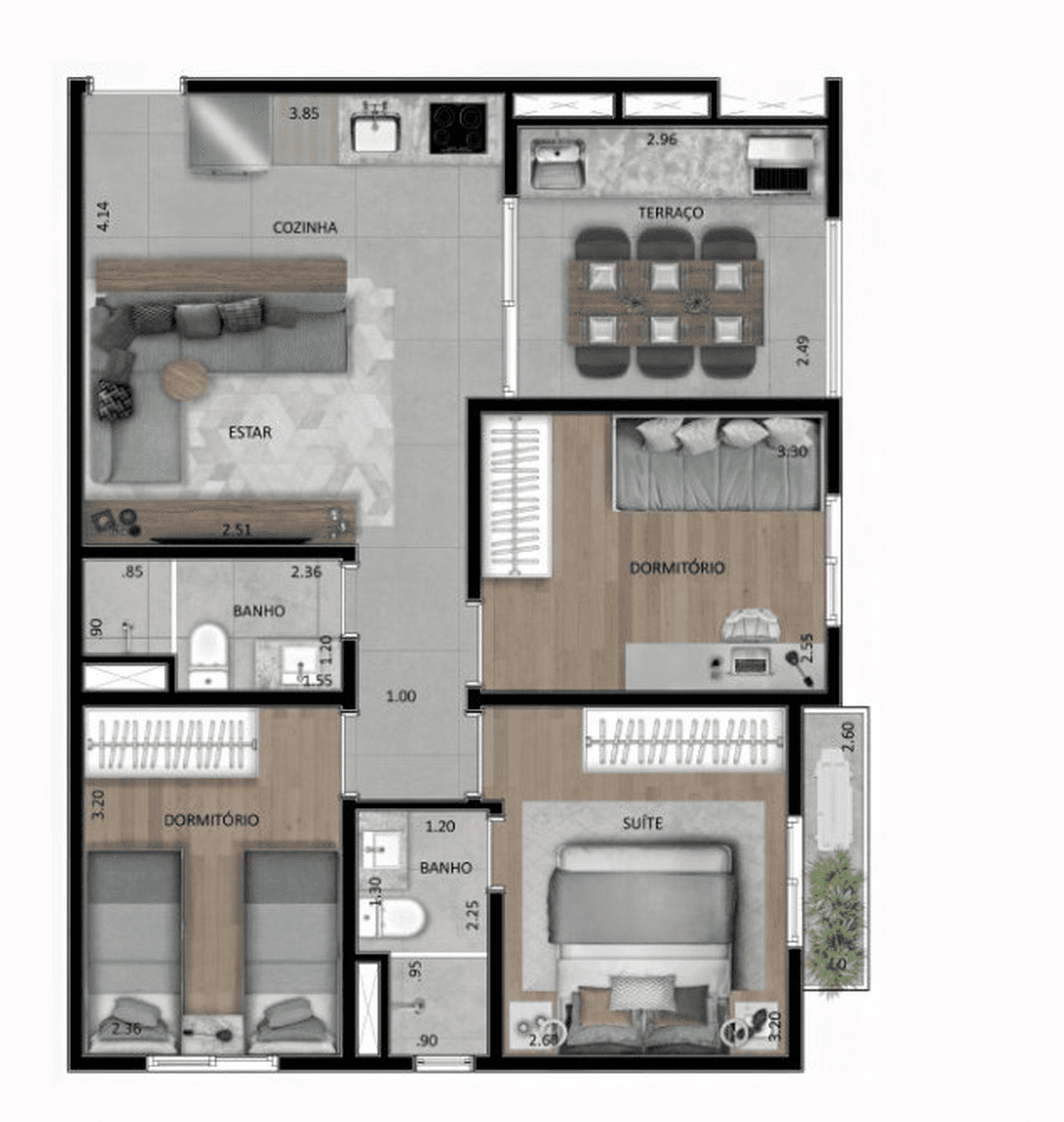 Planta 3 — Iberius Jardim São Paulo - Residencial