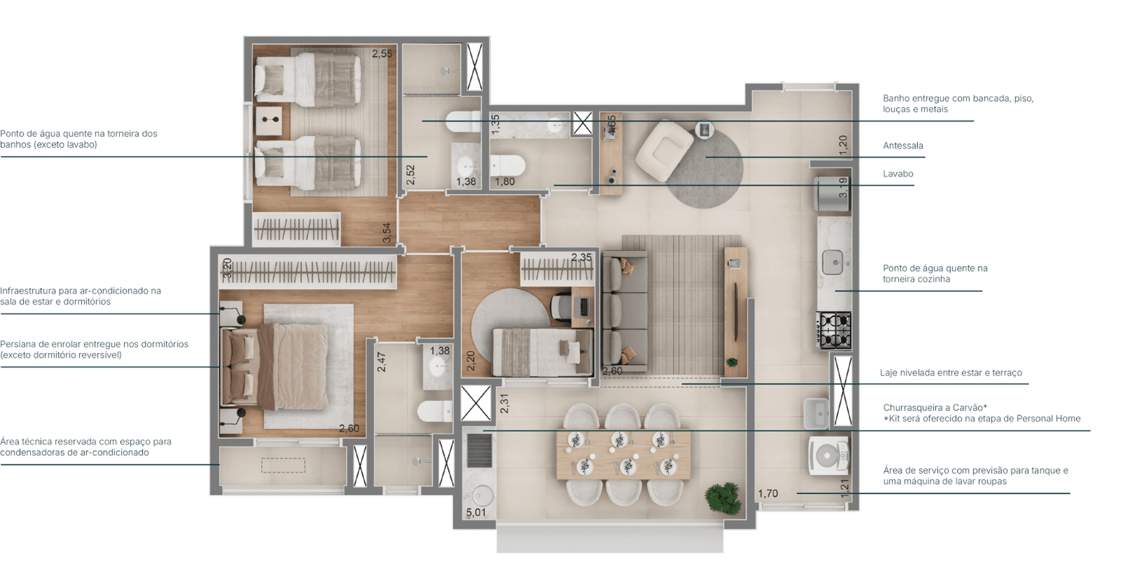 Planta 5 — Raízes Premium Campo Belo