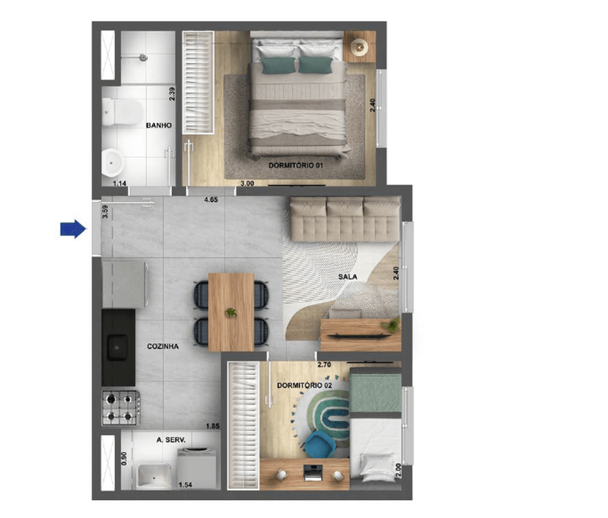 Planta 3 — Cidade Villa Lobos Melodia - Fase 1