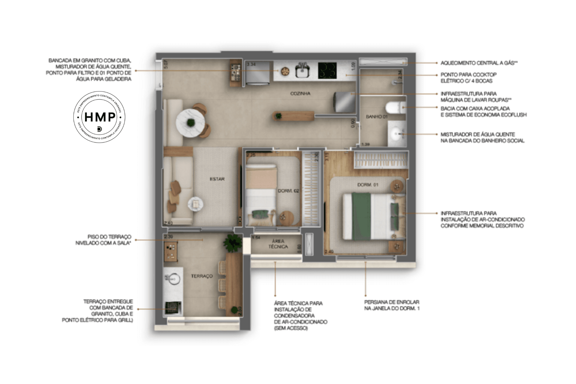 Planta 3 — Landmark Santa Cruz by Diálogo - Residencial