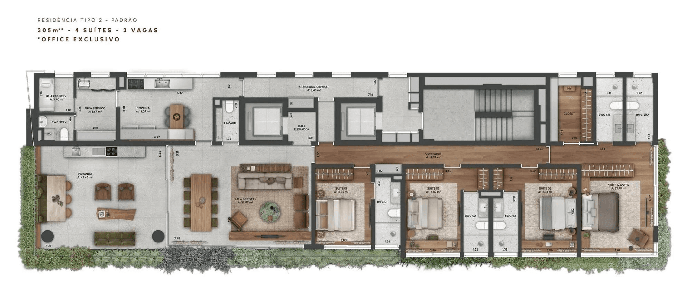 Planta 4 — CLARA por Bernardes Arquitetura