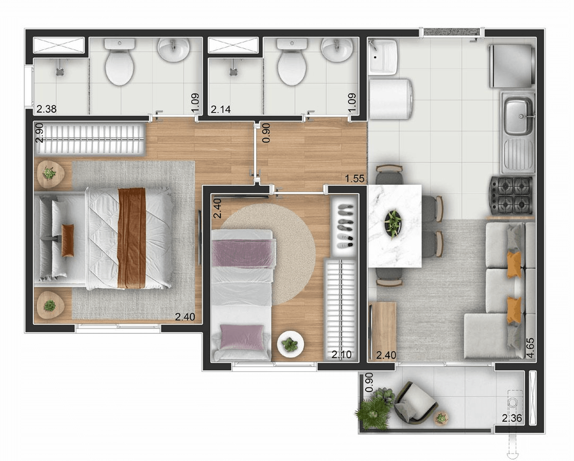 Planta 4 — Elev Ipiranga - Fase 1