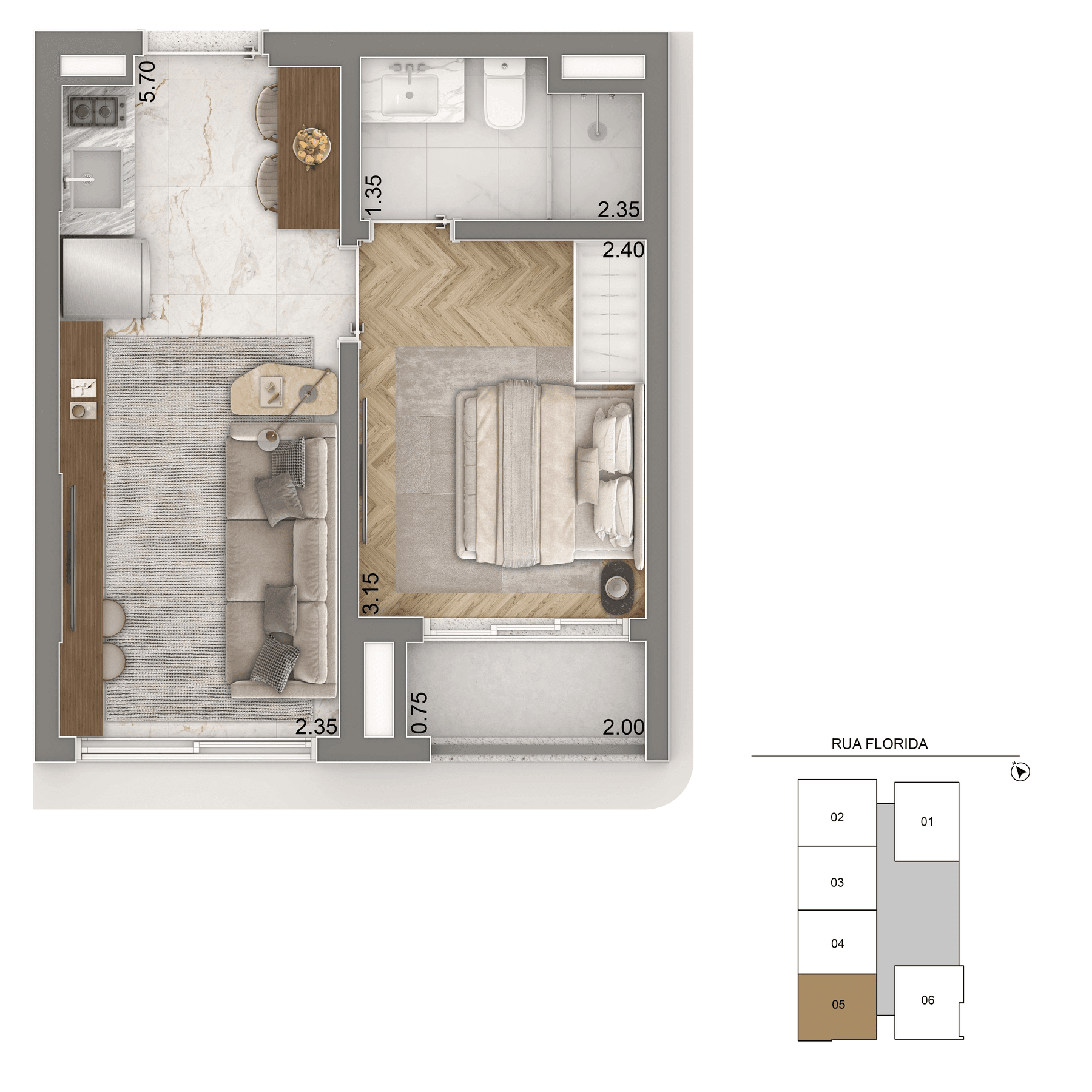 Planta 3 — Casa Senses Apartaments