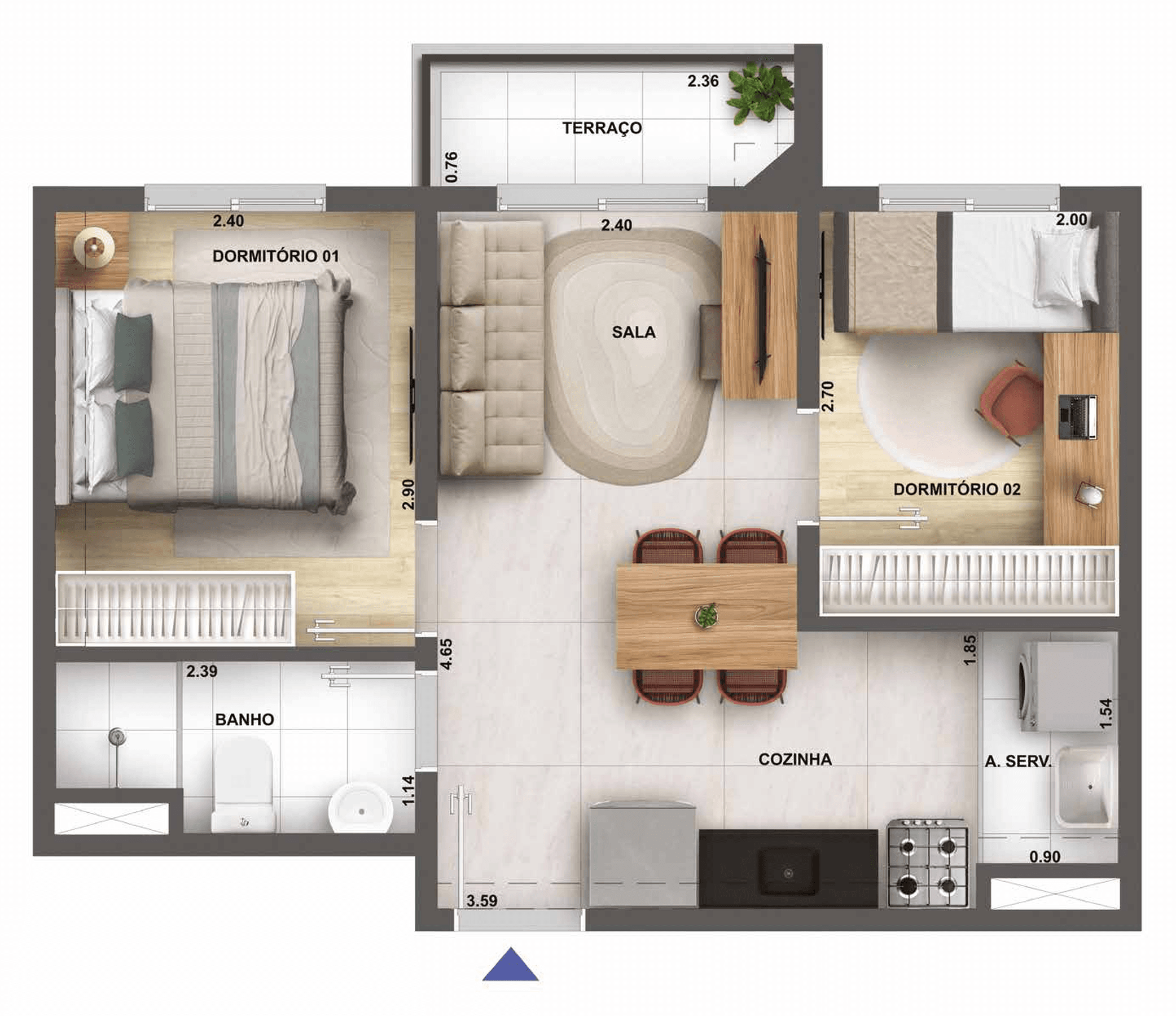 Planta 2 — Nova Leopoldina Condomínio Art